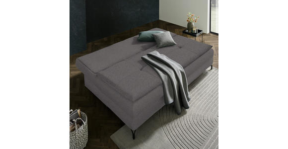SCHLAFSOFA in Chenille, Plüsch Dunkelgrau - Dunkelgrau/Schwarz, MODERN, Textil/Metall (208/73/92/102cm) - Novel