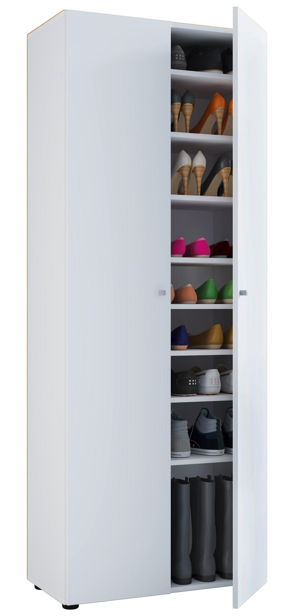 SKOSKÅP Vandol  i 71/180/39 cm  - vit/svart, Design, trämaterial/plast (71/180/39cm) - MID.YOU