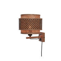 VÄGGLAMPA GOOD&MOJO  25/29/25 cm   - svart/naturfärgad, Trend, trä (25/29/25cm) - Good & Mojo