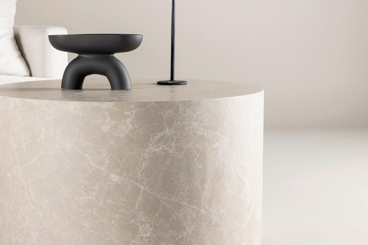 COUCHTISCH Pappel rund Beige  - Beige, MODERN, Holz (80/45cm) - Livetastic