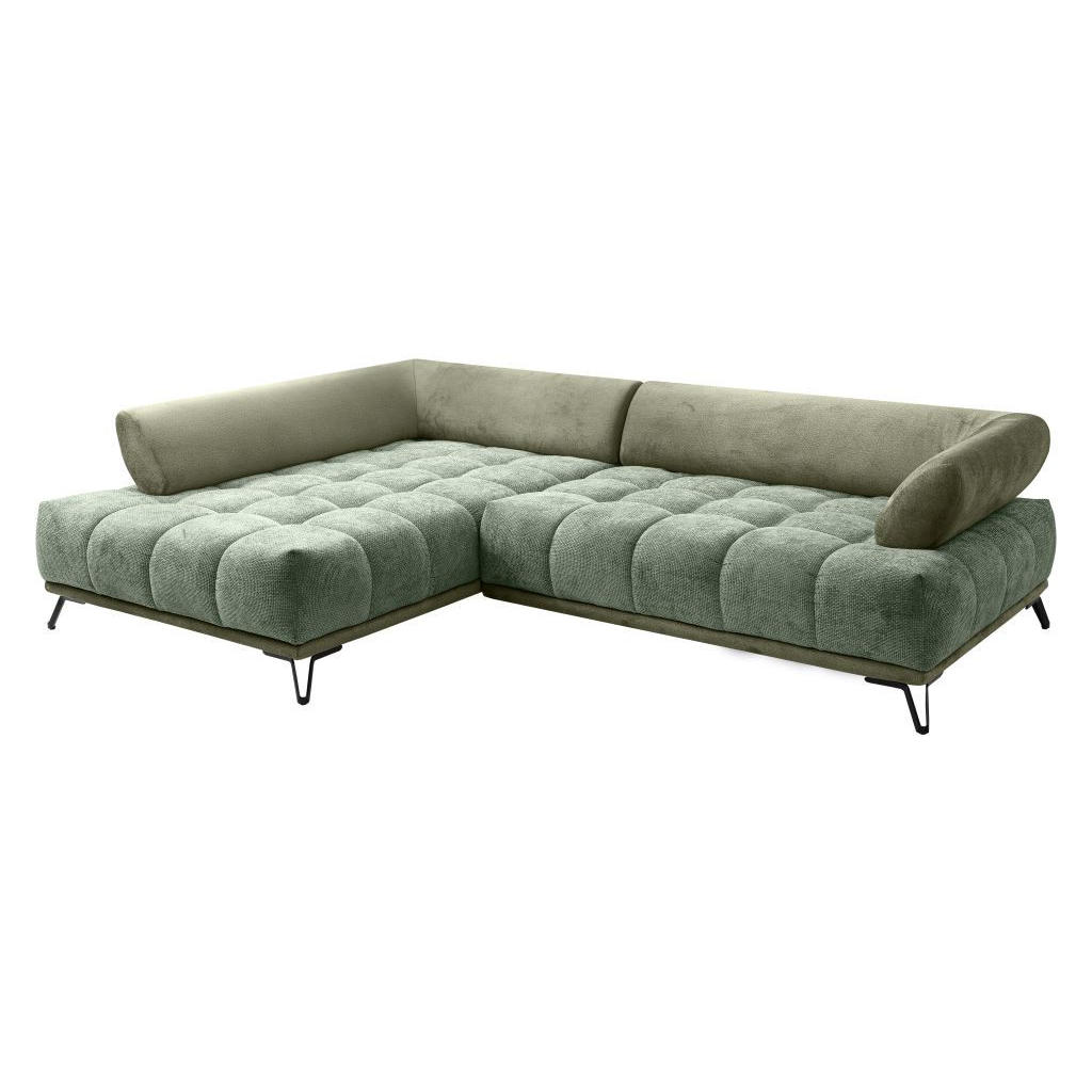 Thumbnail - Mid.you Ecksofa, Grün, Textil, 4-Sitzer, Füllung: Schaumstoffflocken,Schaumstoffflocken, Eckteil, 262x184 cm, Stoffauswa...
