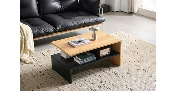COUCHTISCH in Holz, Holzwerkstoff 90/55/42,5 cm  - Eichefarben/Schwarz, Design, Holz/Holzwerkstoff (90/55/42,5cm) - Carryhome