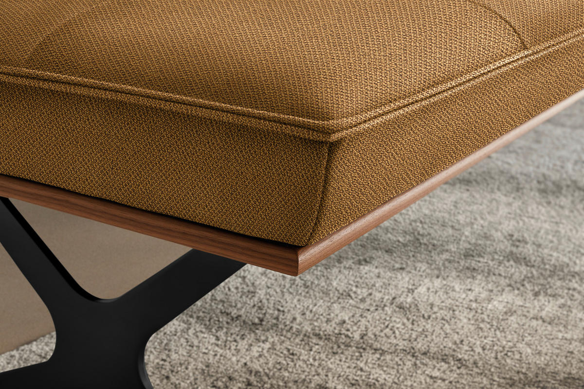 SITZBANK in Holz, Textil Schwarz, Nussbaumfarben, Currygelb  - Currygelb/Nussbaumfarben, Design, Holz/Textil (194/88/66cm) - Koinor