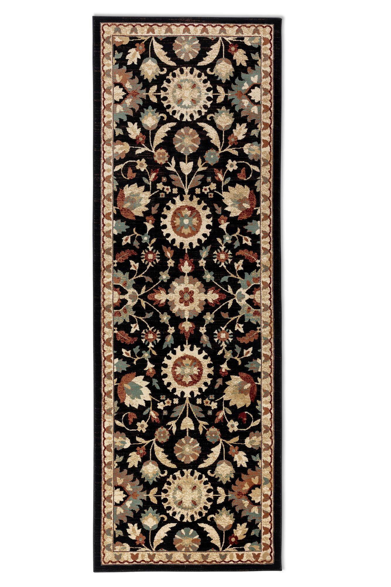 VINTAGE-TEPPICH 80/240 cm Herat Multicolor, Schwarz  - Multicolor/Schwarz, Basics, Kunststoff/Textil (80/240cm)