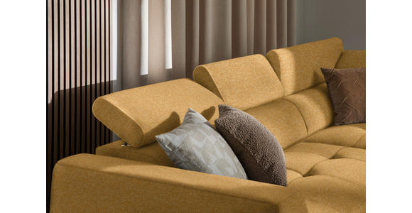 ECKSOFA in Chenille Currygelb 284/205 cm - Currygelb/Schwarz, Design, Kunststoff/Textil (284/205cm) - Xora