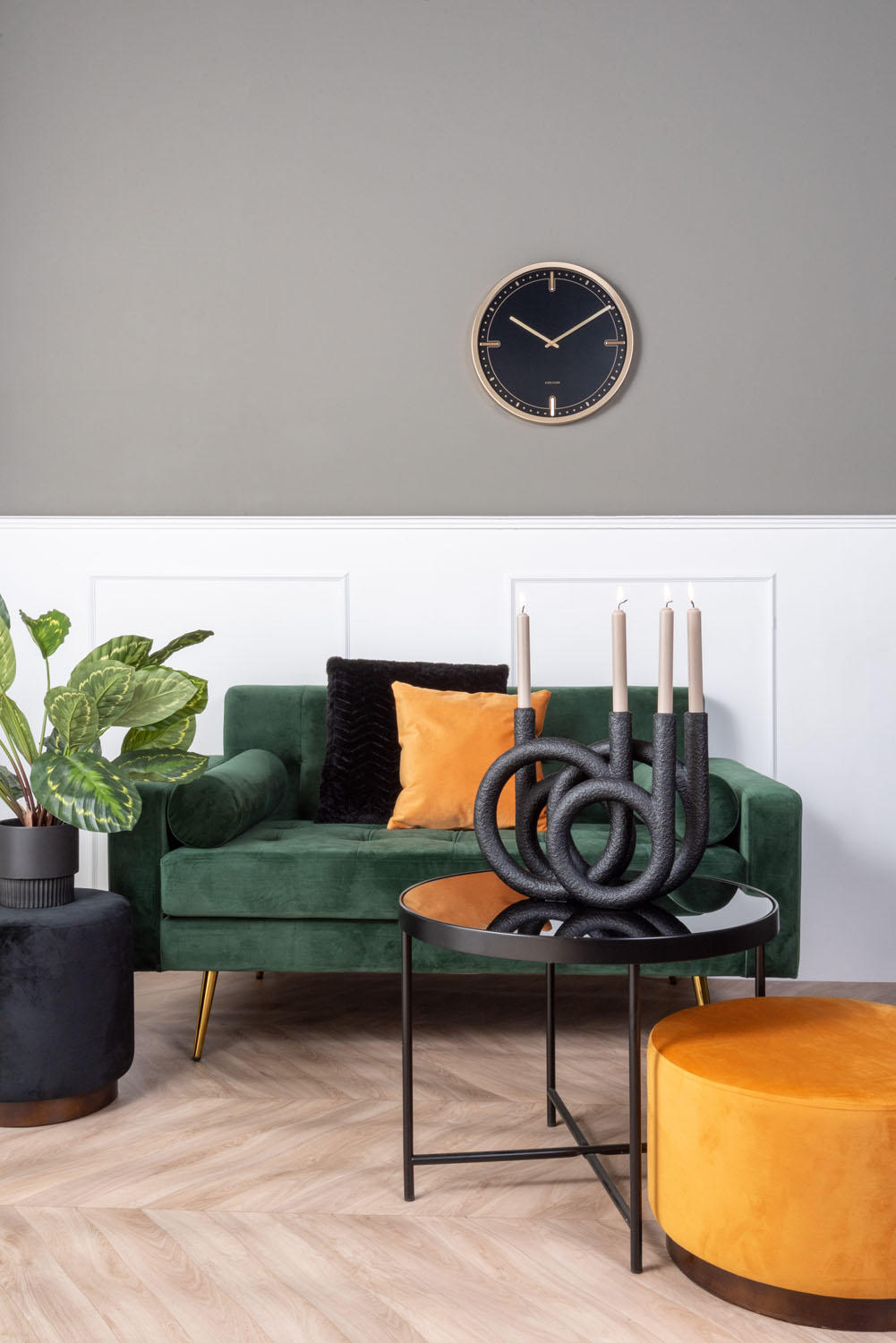 KERZENHALTER - Schwarz, Trend, Kunststoff (38/30/14cm) - Present Time