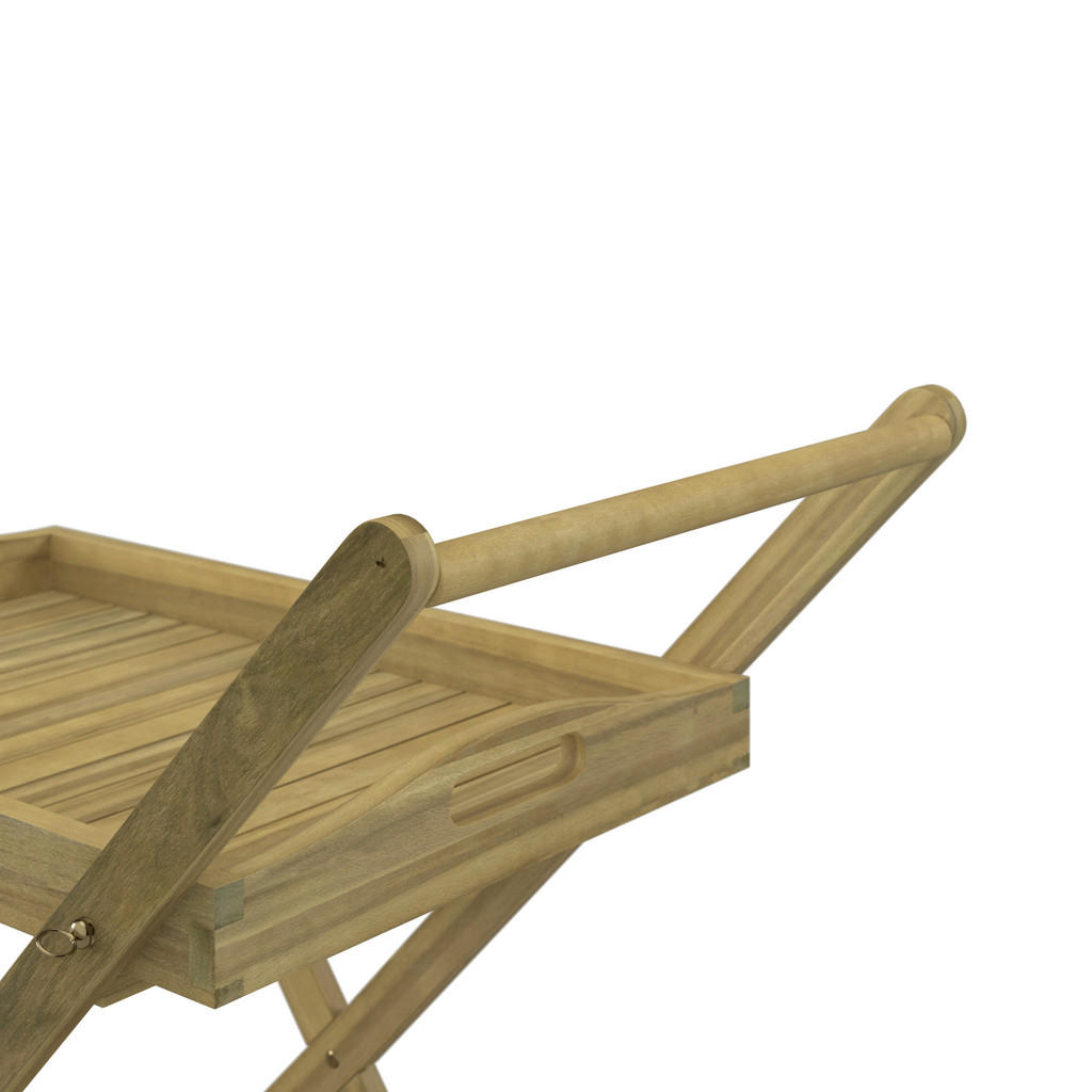 Thumbnail - Ambia Garden Garten-Servierwagen, Akazie, Holz, Akazie, vollmassiv,teilmassiv, rechteckig, Rollen, X-Form, 85x90x53 cm, ...