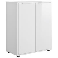 KOMODA, vysoce lesklá bílá, 72/87/35,3 cm - bílá/černá, Design, kov/kompozitní dřevo (72/87/35,3cm) - Carryhome