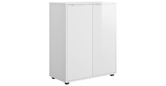 KOMMODE , 72/87/35,3 cm,  - Weiß Hochglanz/Schwarz, Design, Holzwerkstoff/Metall (72/87/35,3cm) - Carryhome