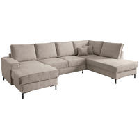 SEDACIA SÚPRAVA, textil, taupe - čierna/taupe, Modern, kov/textil (150/309/198cm) - MID.YOU