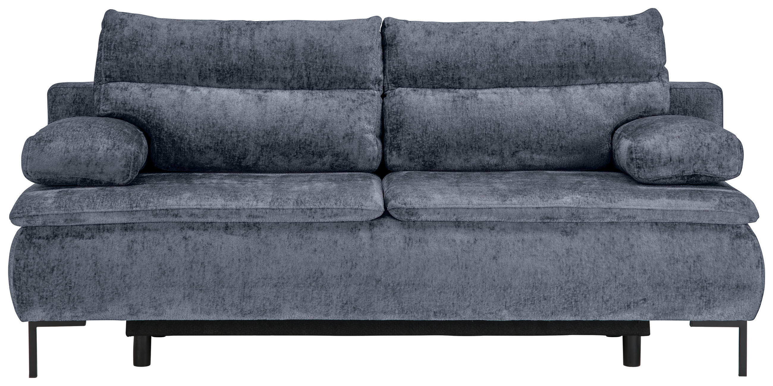 BOXSPRINGSOFA  mit Stoffauswahl Webstoff Dunkelgrau  - Dunkelgrau/Schwarz, Design, Textil/Metall (202/93/100cm) - Novel