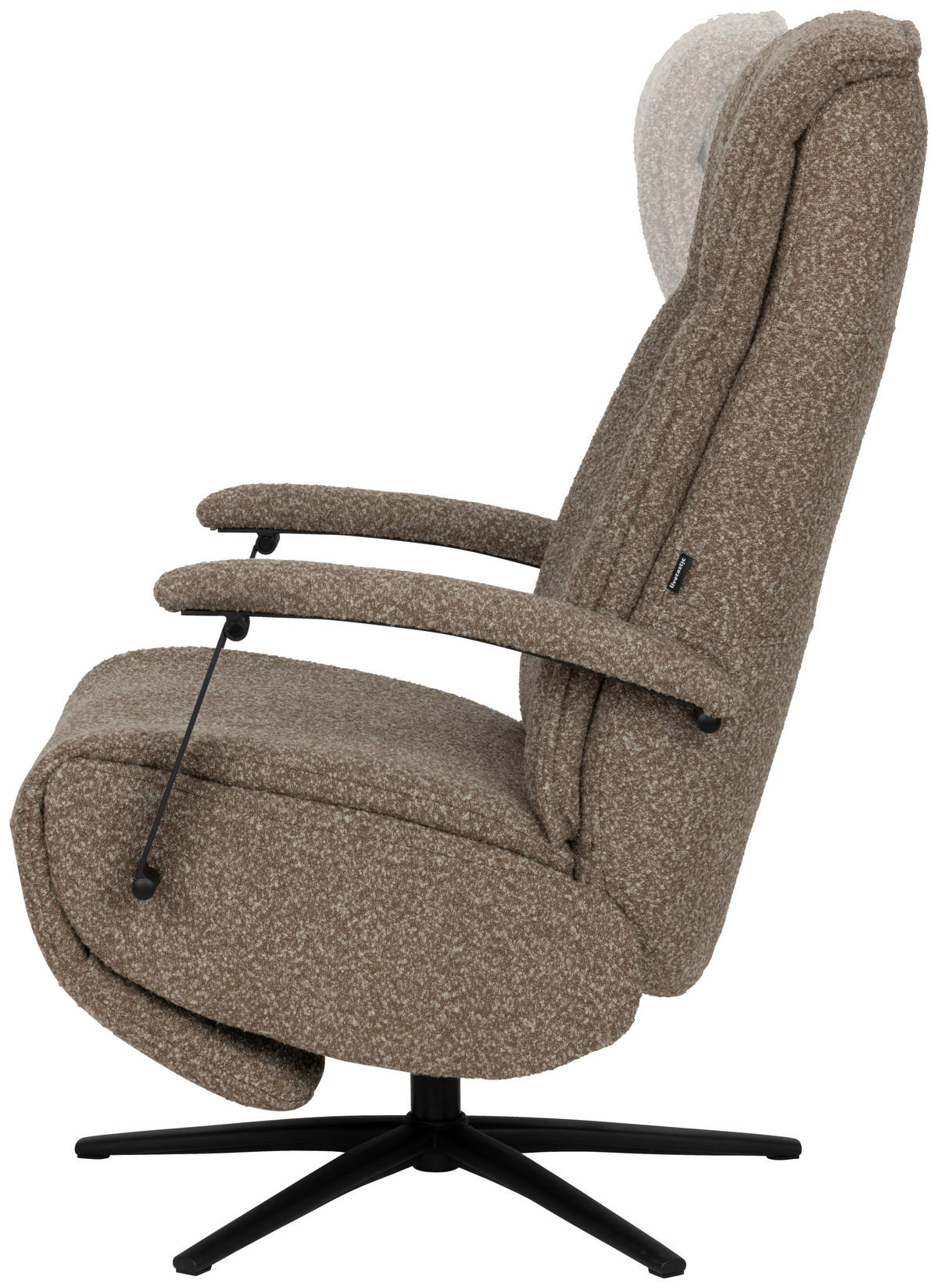 RELAXSESSEL Webstoff    - Taupe/Schwarz, Design, Holz/Textil (67/114/84cm) - Livetastic