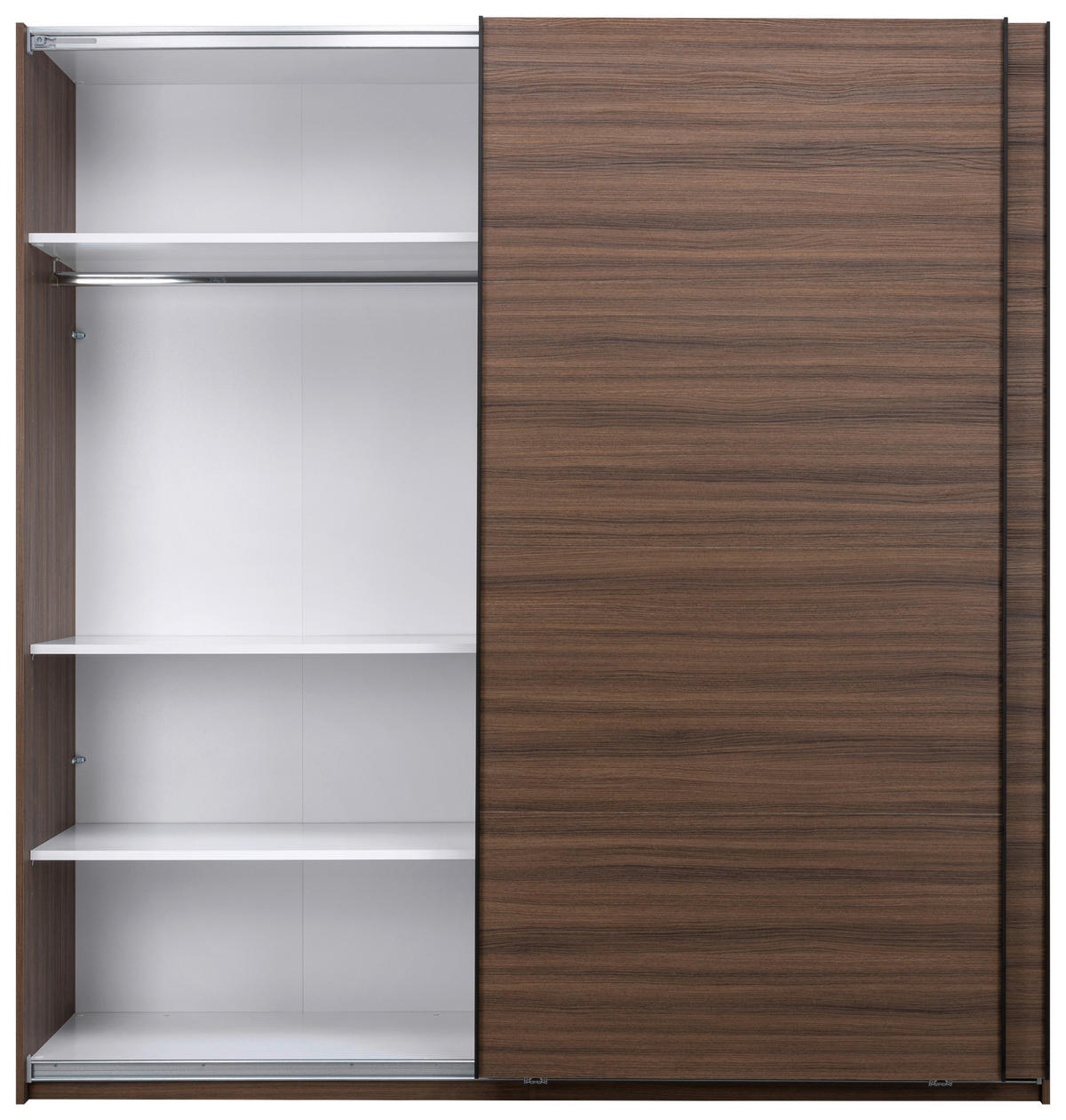 SCHIEBETÜRENSCHRANK 200/211,5/61,5 cm 2-türig Walnussfarben  - Walnussfarben/Schwarz, MODERN, Holzwerkstoff/Metall (200/211,5/61,5cm) - MID.YOU