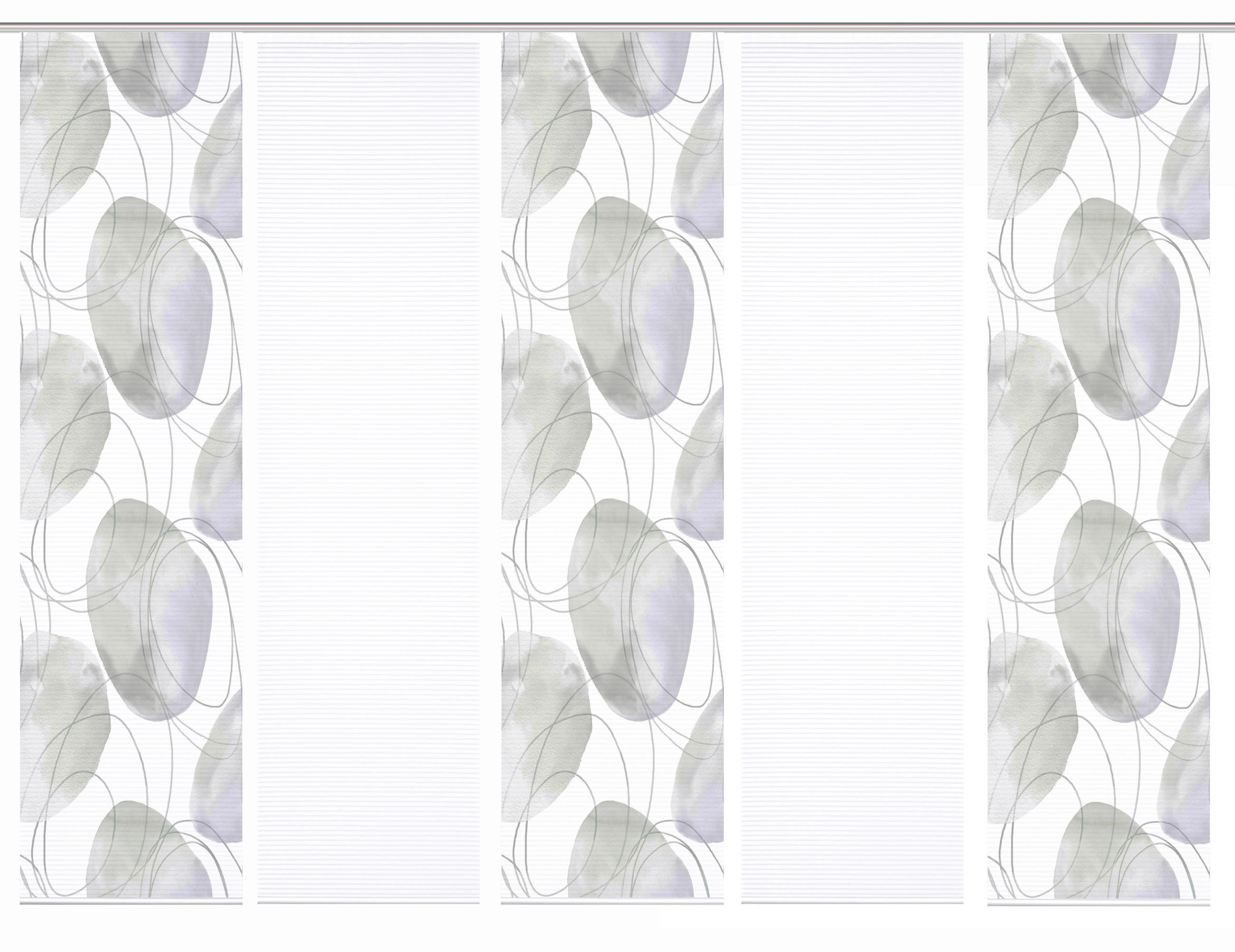 FLÄCHENVORHANG  5 Stück  blickdicht  60/245 cm   - Flieder/Weiß, Natur, Textil (60/245cm)
