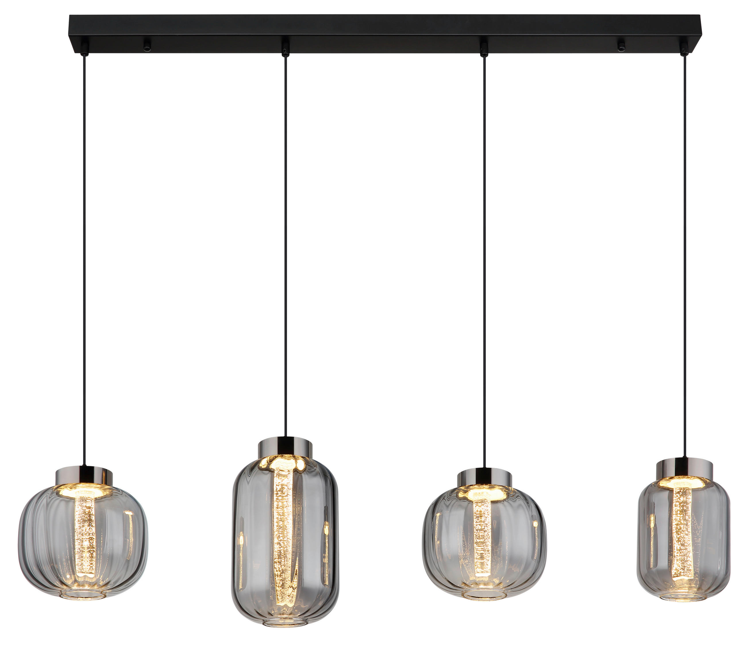 LED-HÄNGELEUCHTE 120/21/150 cm  - Klar/Chromfarben, Basics, Glas/Kunststoff (120/21/150cm) - Globo