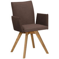 ARMLEHNSTUHL Lederlook  - Eichefarben/Braun, Konventionell, Holz/Textil (60/91/61cm) - Moderano