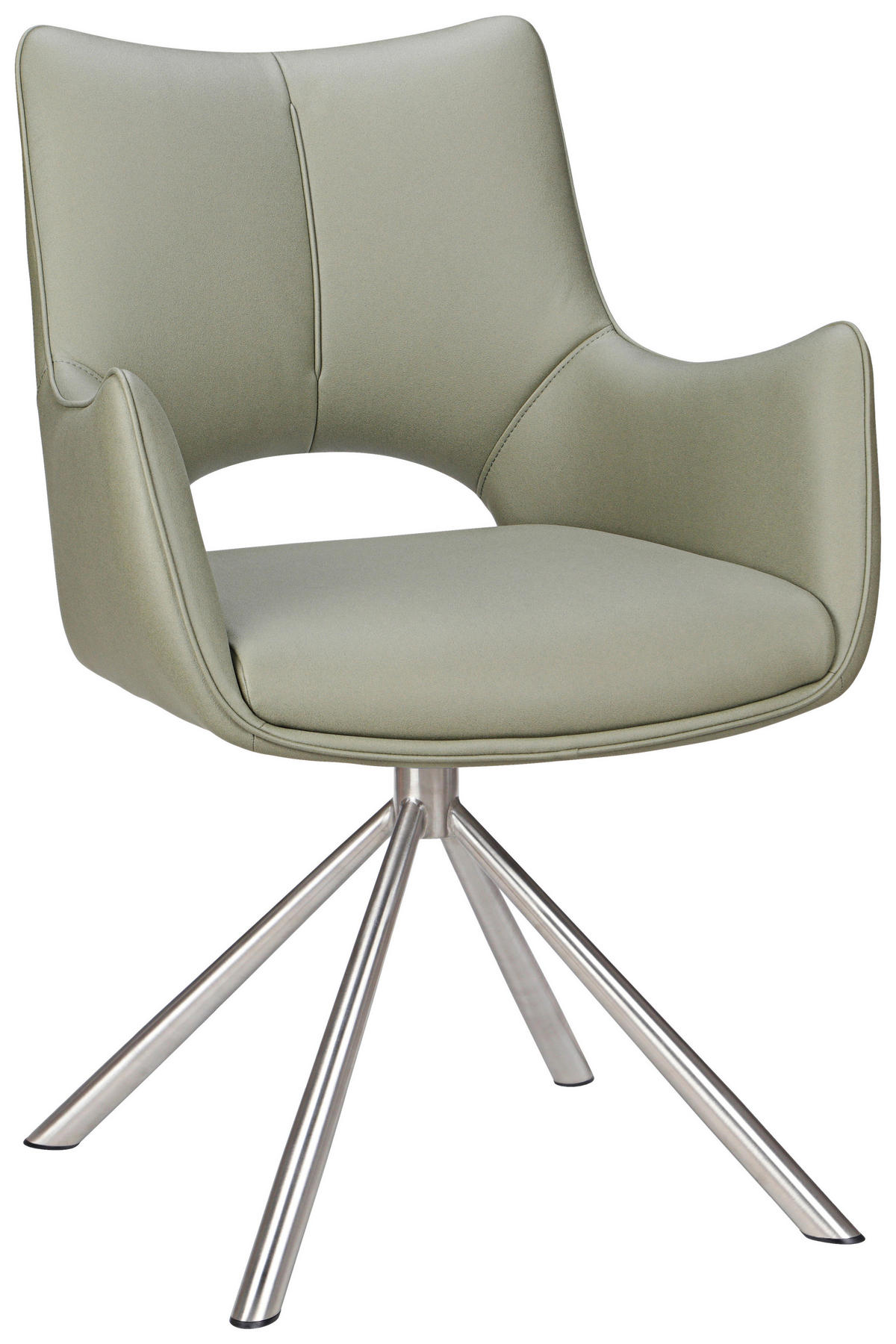 ARMLEHNSTUHL  in Edelstahl Mikrofaser  - Edelstahlfarben/Grün, Design, Textil/Metall (59/88,5/62cm) - Carryhome