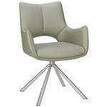ARMLEHNSTUHL  Sitzfläche 360° drehbar, inklusive Armlehnen Mikrofaser  - Edelstahlfarben/Grün, Design, Textil/Metall (59/88,5/62cm) - Carryhome