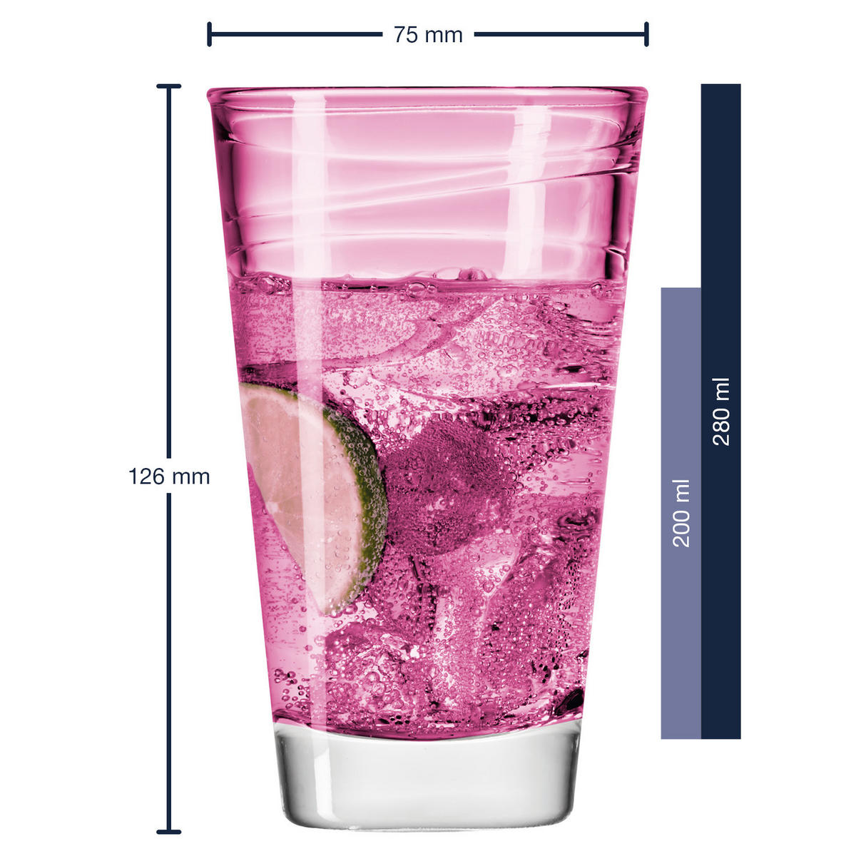 GLÄSERSET Vario  6-teilig  - Multicolor, Basics, Glas (24,4/13,7/16cm) - Leonardo