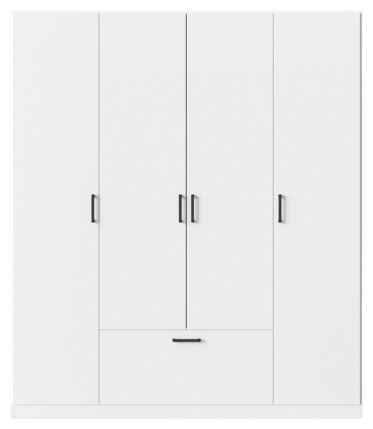 KLEIDERSCHRANK in Weiss  - Weiss/Grau, Basics, Holzwerkstoff/Metall (181/210/54cm) - Boxxx