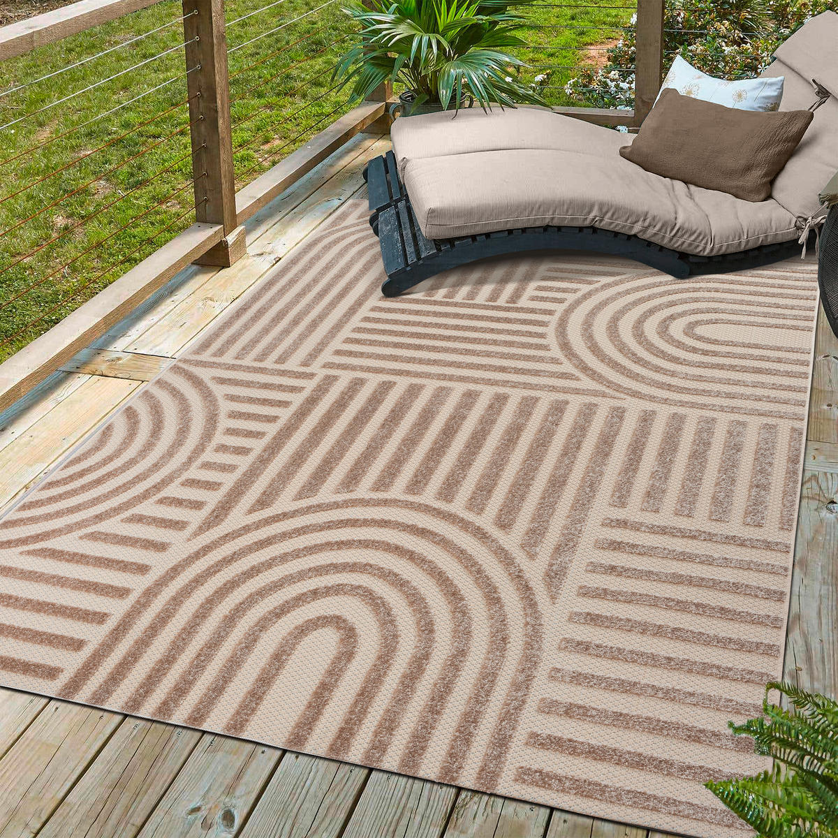 OUTDOORTEPPICH 60/110 cm Berlin Beige  - Beige, Basics, Kunststoff/Textil (60/110cm)