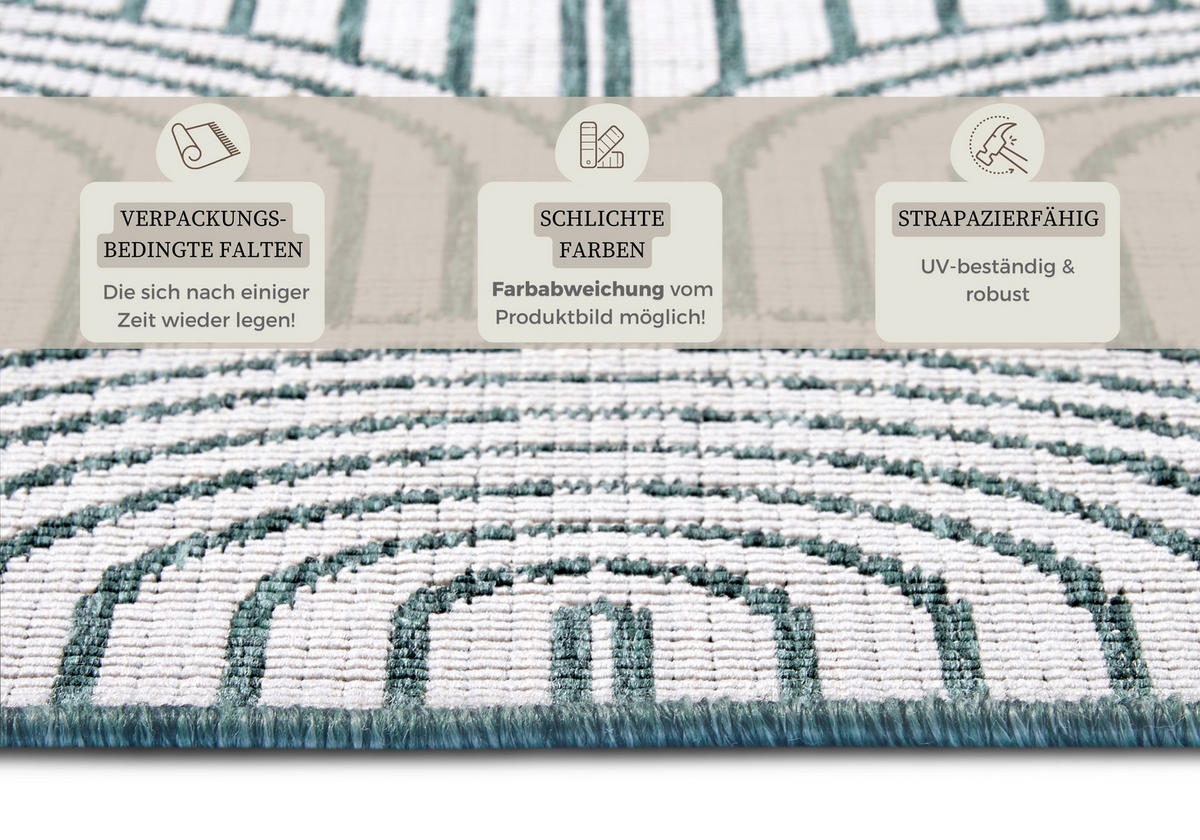 OUTDOORTEPPICH 80/150 cm Pangli Grün, Weiß  - Weiß/Grün, Design, Kunststoff (80/150cm)