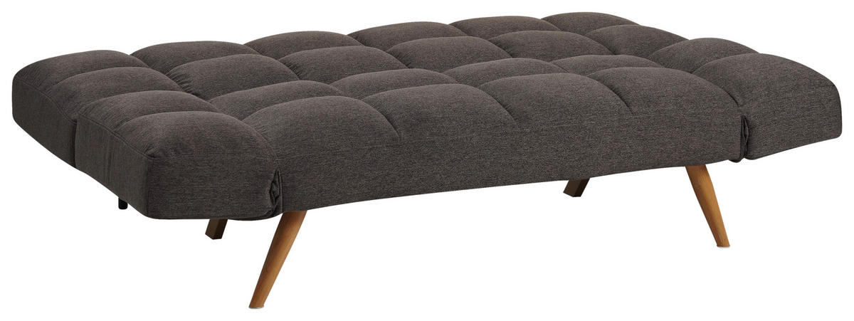 SCHLAFSOFA Webstoff Dunkelgrau  - Dunkelgrau/Naturfarben, Design, Textil/Metall (182/87/82cm) - Livetastic