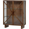 VITRINE Kella in massiv Mangoholz Dunkelbraun  - Dunkelbraun, Design, Glas/Holz (100/132/44cm) - Livetastic