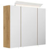 SPIEGELSCHRANK 75/62/17 cm  - Eichefarben, MODERN, Glas/Holzwerkstoff (75/62/17cm) - MID.YOU