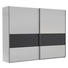 SCHWEBETÜRENSCHRANK 2-türig Graphitfarben, Weiß - Silberfarben/Graphitfarben, Design, Holzwerkstoff/Metall (270/210/65cm) - Carryhome