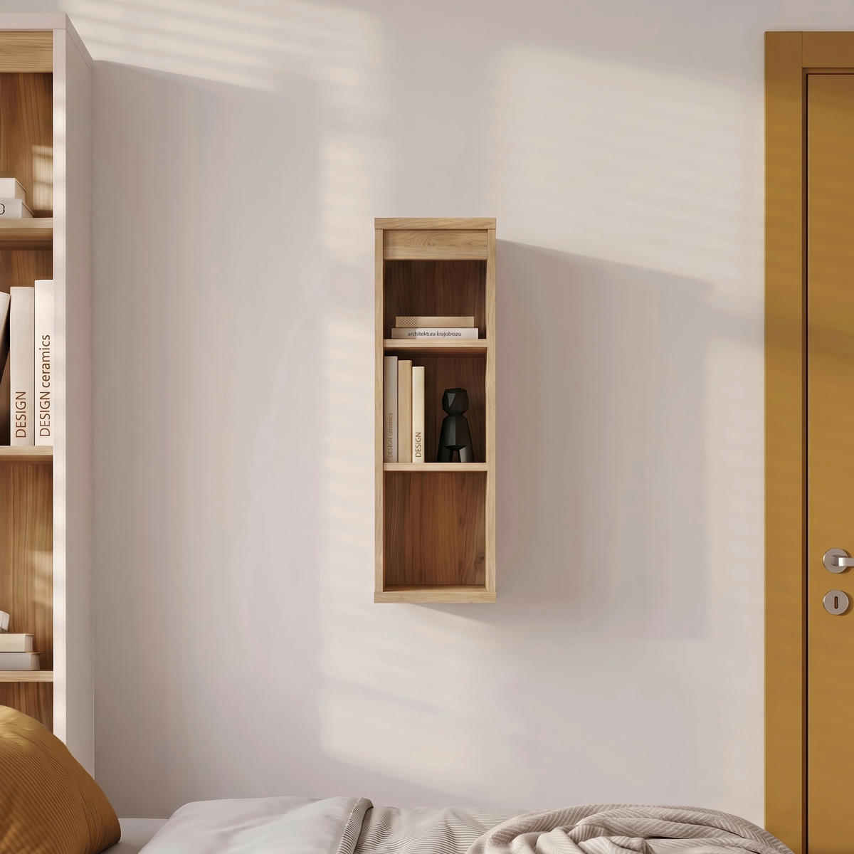 Etajeră De Perete 25/78,4/33 cm  - culoare lemn stejar, Basics, material pe bază de lemn (25/78,4/33cm) - Xora