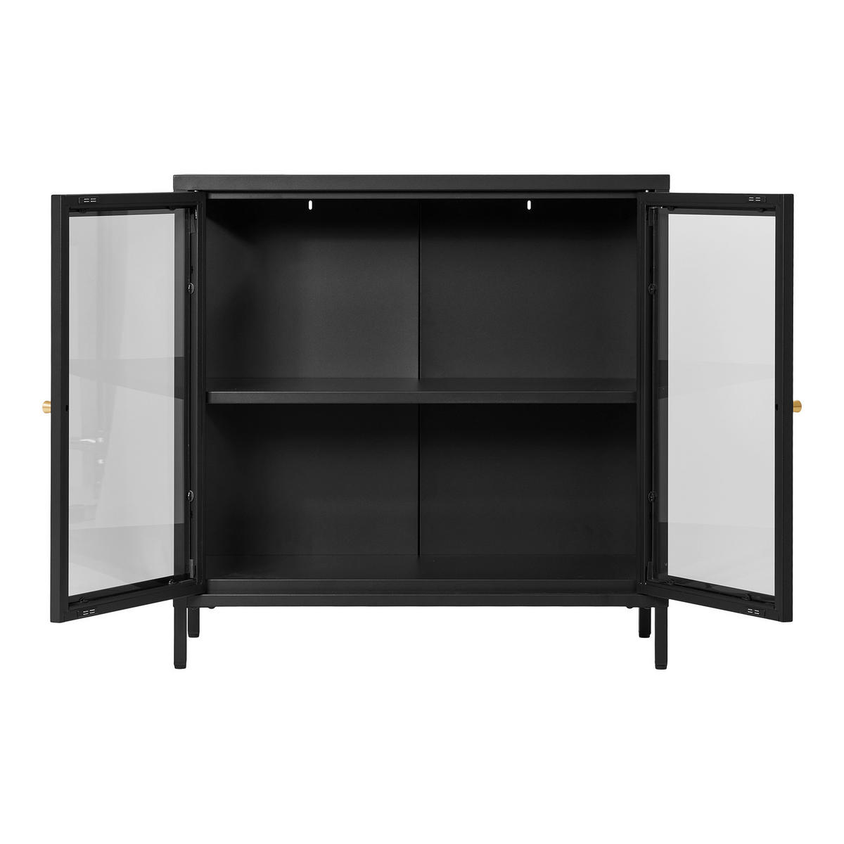 GARDEROBENSCHRANK DALBY  in 80/80/35 cm  - Messingfarben/Schwarz, Design, Glas/Metall (80/80/35cm) - MID.YOU