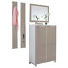 GARDEROBE 4-teilig  in 135/195/37 cm  - Taupe/Weiß, Design, Glas/Holzwerkstoff (135/195/37cm)