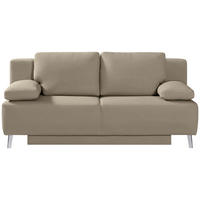 SCHLAFSOFA  in Flachgewebe Cappuccino  - Chromfarben/Cappuccino, MODERN, Textil/Metall (197/92/88cm) - Novel