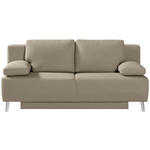 SCHLAFSOFA  in Flachgewebe Cappuccino  - Chromfarben/Cappuccino, MODERN, Textil/Metall (197/92/88cm) - Novel