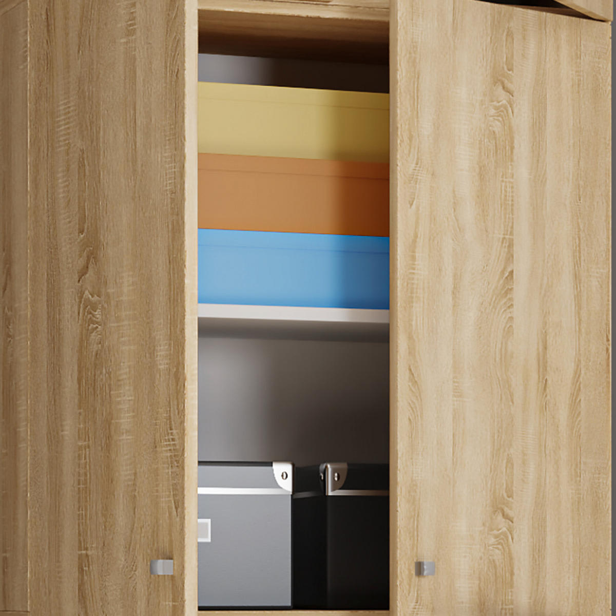 MEHRZWECKSCHRANK 70/223/39 cm  in Sonoma Eiche  - Schwarz/Grau, MODERN, Holzwerkstoff/Kunststoff (70/223/39cm) - MID.YOU