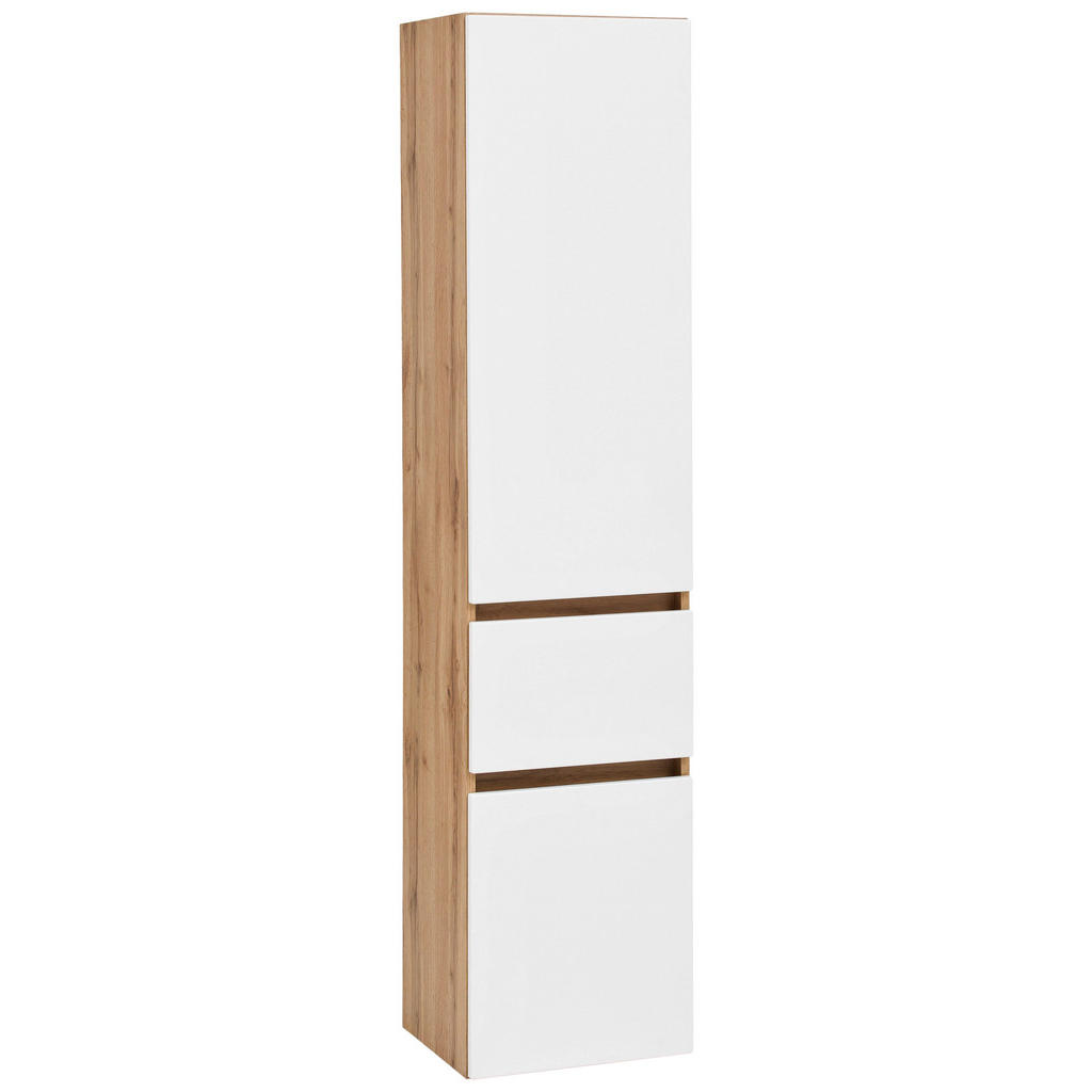 Hochschrank Kopenhagen B: 40 Cm Weiß/eiche Dekor