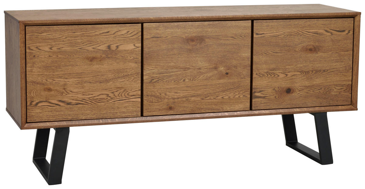 SIDEBOARD 160/73/45 cm  - brun/svart, Design, metall/trä (160/73/45cm) - Rowico