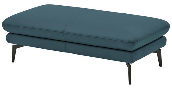 3-SITZER-SOFA in Leder Blau - Blau/Schwarz, Design, Leder/Metall (222/86/104cm) - Dieter Knoll