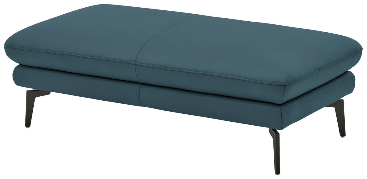 3-SITZER-SOFA in Leder Blau  - Blau/Schwarz, Design, Leder/Metall (222/86/104cm) - Dieter Knoll