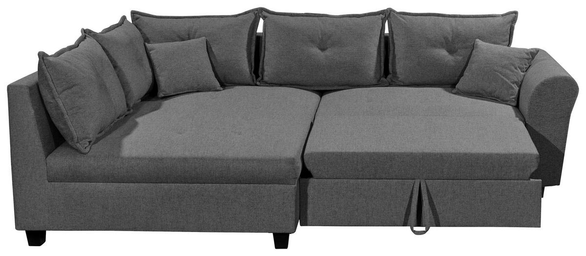 ECKSOFA in Webstoff Anthrazit  - Anthrazit/Schwarz, Modern, Kunststoff/Textil (175/252cm) - Livetastic