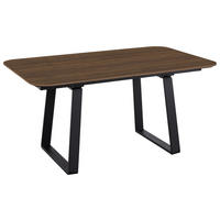 ESSTISCH rechteckig Schwarz, Nussbaumfarben  - Nussbaumfarben/Schwarz, Basics, Holzwerkstoff/Metall (180/95/76cm) - Celina Home