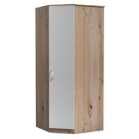 KOTNA OMARA, bela, barve hrasta  - barve hrasta/bela, Design, leseni material (84/200/84cm) - Boxxx