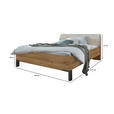 BETT 140/200 cm  in Champagner, Eiche Bianco  - Schieferfarben/Eiche Bianco, KONVENTIONELL, Holzwerkstoff/Textil (140/200cm) - Dieter Knoll