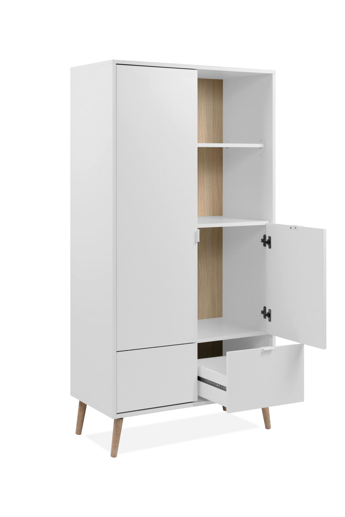 HIGHBOARD Geneva  in 78/155/40 cm  - Eichefarben/Weiß, Design, Holzwerkstoff/Kunststoff (78/155/40cm) - MID.YOU