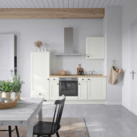 KÜCHENBLOCK Cascada 240 cm  in Weiß, Eichefarben  - Eichefarben/Schwarz, MODERN, Holzwerkstoff/Metall (240cm) - Nobilia