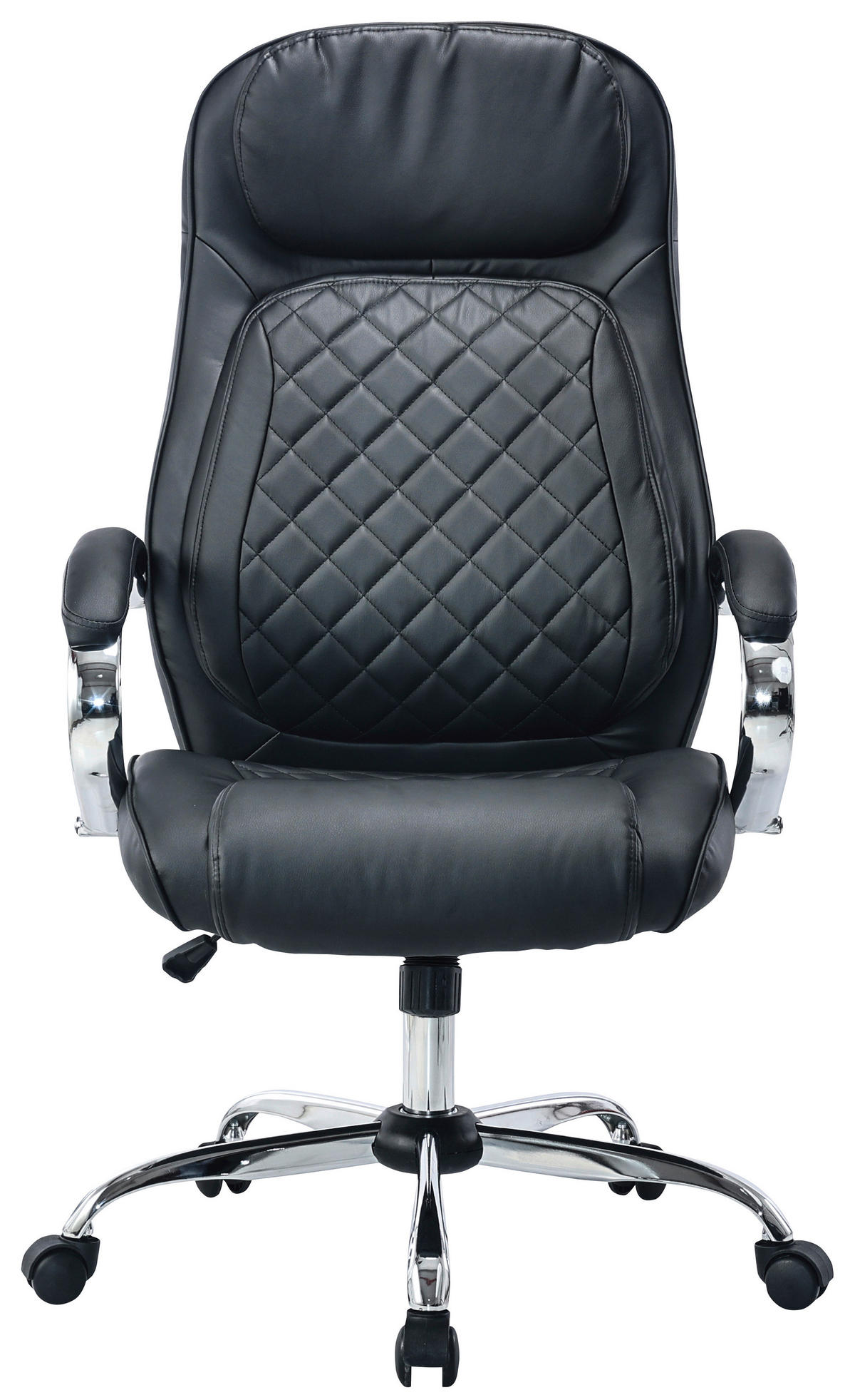 DIREKTORSKA STOLICA  crna   - boja hroma/crna, Konvencionalno, metal/tekstil (66/119-128/70cm) - Cantus