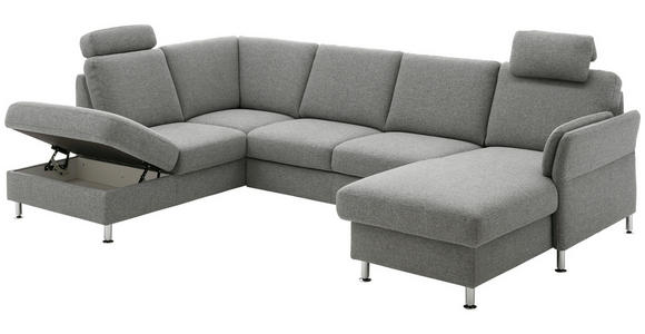 WOHNLANDSCHAFT  in Flachgewebe Hellgrün, Limette  - Chromfarben/Limette, KONVENTIONELL, Textil/Metall (168/305/200cm) - Voleo