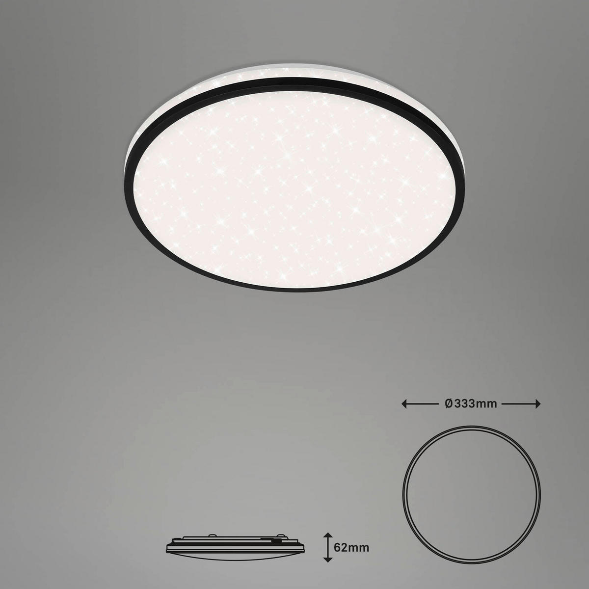LED PLAFONJERA  - crna, Dizajnerski, metal/plastika (33,3/6,2cm)