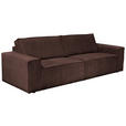 3-SITZER-SOFA Cord Dunkelbraun  - Dunkelbraun/Schwarz, KONVENTIONELL, Kunststoff/Textil (248/76/95cm) - Carryhome